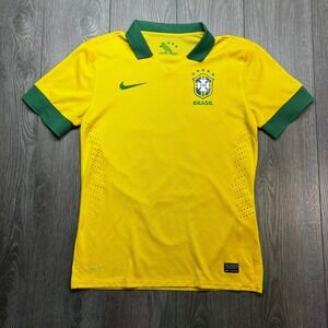 Nike Brazil Neymar Jr 10 Home Jersey 2012 2013 Yellow Soccer Shirt Mens Medium